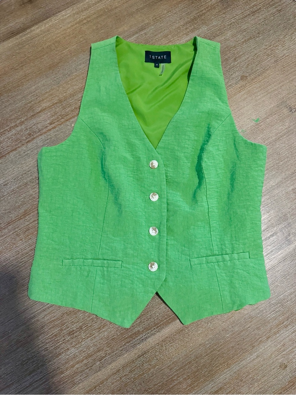 1.STATE Lime Green Dress Top